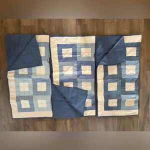 Blue and Cream Patchwork Quilt - Home Bedding lap quilt